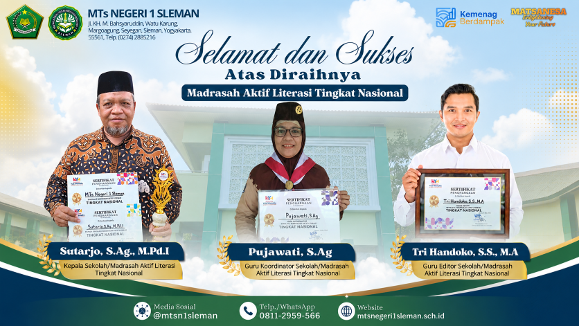 Lewat Buku Puisi Pramuka, MTsN 1 Sleman Dapat Penghargaan Literasi Nasional