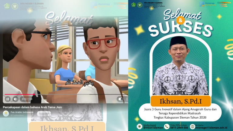 Guru Bahasa Arab MTsN 1 Sleman Raih Juara 3 Guru Inovatif Kabupaten Sleman 2026